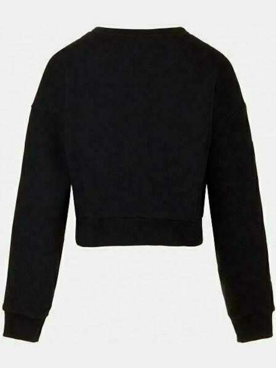 Guess Kids Cropped Fleece Sweatshirt Black Icon