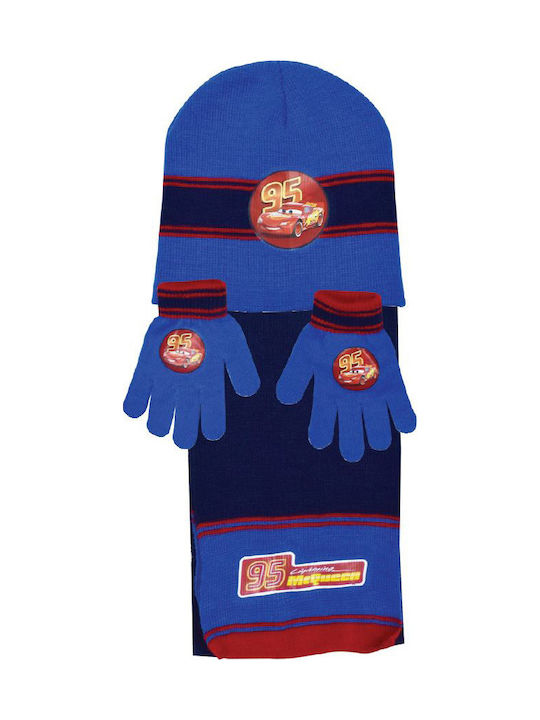 Stamion D26461 Kids Beanie Set with Scarf & Gloves Fabric Blue D26461A