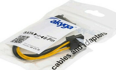 Akyga 15-Pin Sata - 6-Pin PCIe Kabel 0.15m Mehrfarbig (AK-CA-30)