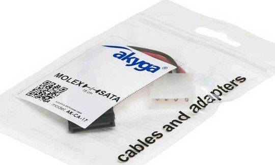 Akyga 4-Pin Molex - 15-Pin Sata Cable 0.15m Πολύχρωμο AK-CA-17