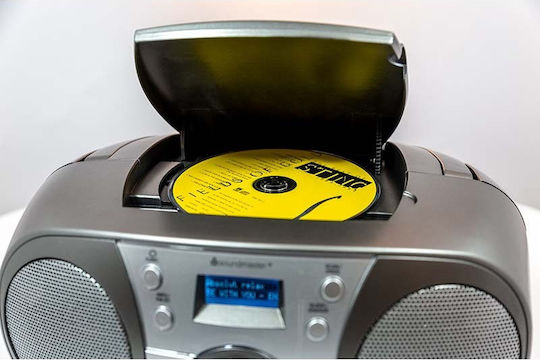 Soundmaster Tragbares Soundsystem mit Bluetooth CD MP3 USB Radio Silber