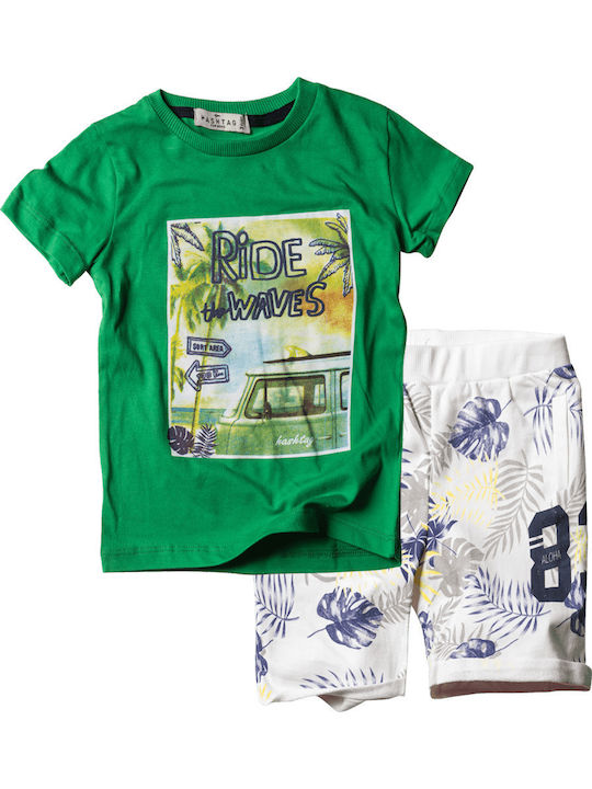 Hashtag Kids Set with Shorts Summer 2pcs Green