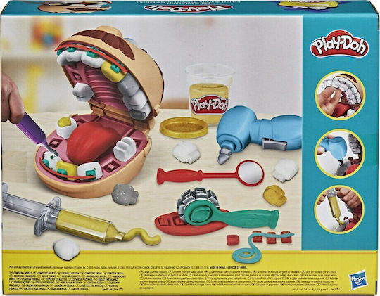 Hasbro Play-Doh Plasticine - Gold Drill n Fill Dentist Game for Ages 3+, 8 Pieces