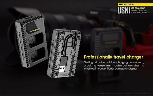 NiteCore Double Battery Charger USN1 Compatible with Sony