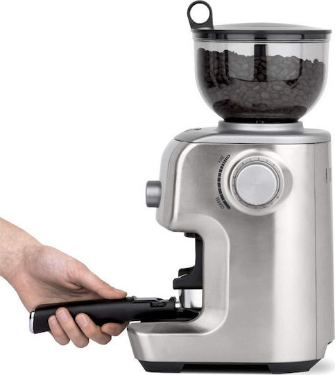 HKoenig Electric Coffee Grinder 130W for 400gr Beans and 16 Grind Levels Silver