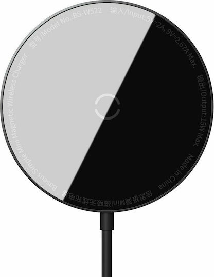 Baseus Φορτιστής Magsafe 15W Μαύρος (Simple Mini Magnetic)