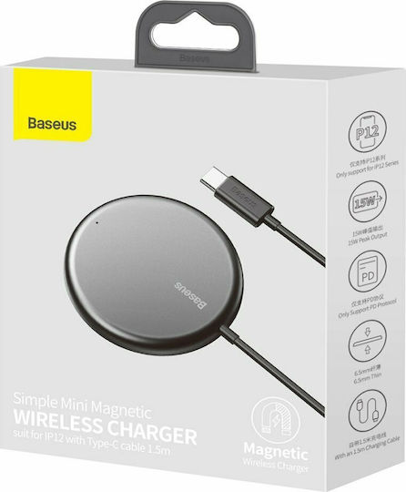 Baseus Φορτιστής Magsafe 15W Μαύρος (Simple Mini Magnetic)