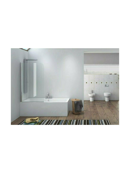 Karag Iro Ανοιγόμενο Διαχωριστικό Μπανιέρας 85x140cm Clear Glass