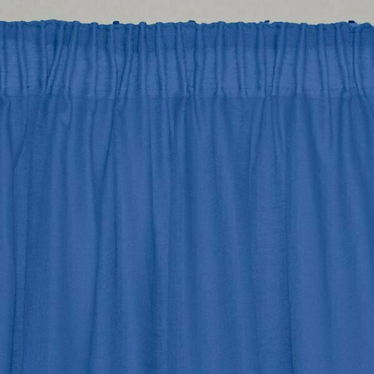 Lino Home Κουρτίνα με Τρέσα Line 604 Blue 145x295εκ.