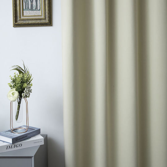 Beauty Home Κουρτίνα Συσκότισης με Τρουκς Μπέζ 140x270εκ.