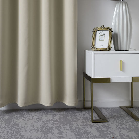 Beauty Home Κουρτίνα Συσκότισης με Τρουκς Άμμου 140x270εκ.