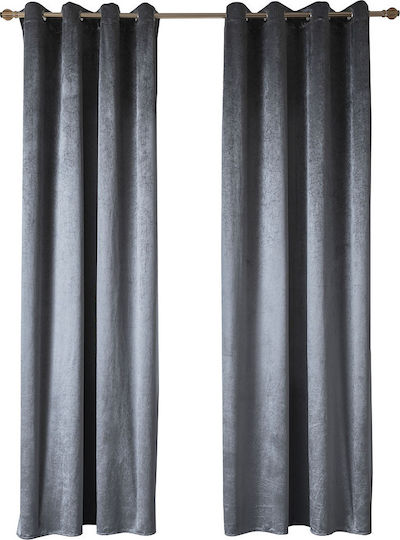 Beauty Home Κουρτίνα Συσκότισης με Τρουκς Γκρί 140x270εκ.