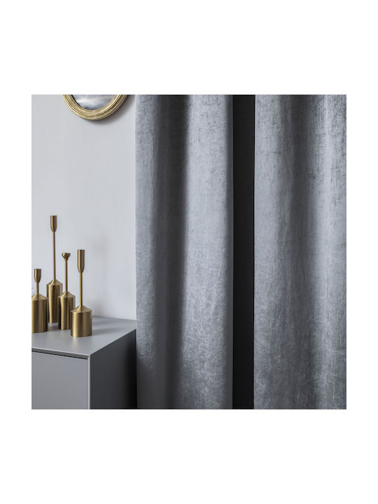 Beauty Home Κουρτίνα Συσκότισης με Τρουκς Γκρί 140x270εκ.
