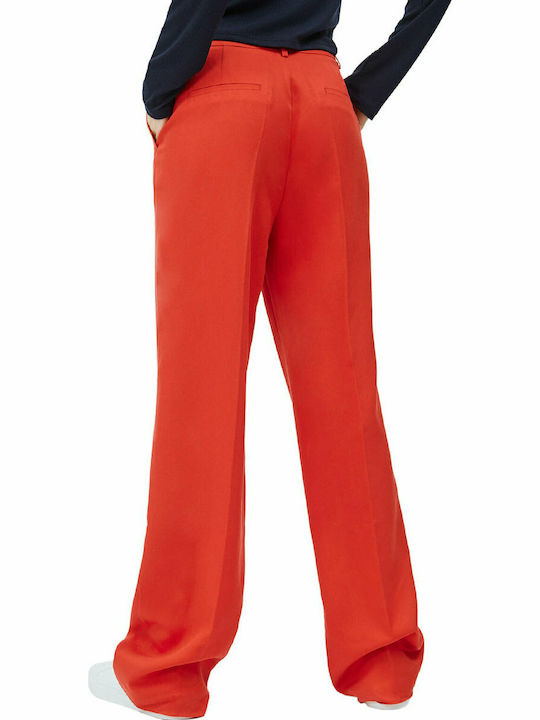 Pepe Jeans Charis Women's High-waisted Chino Trousers in Wide Line Red