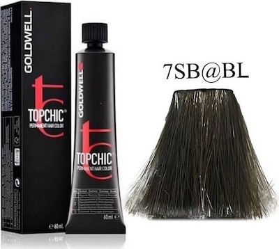 Goldwell Topchic Permanent Hair Color 7SB@BL Ασημί Μπεζ Μπλε