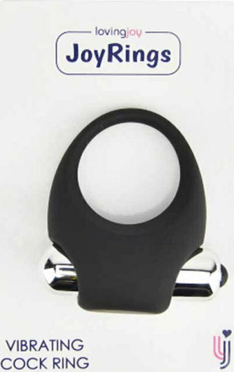 Loving Joy Vibrating Silicone Black Cock Ring
