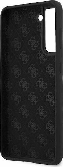 Guess Metal Logo Script Back Cover Silicone Black (Galaxy S21+)
