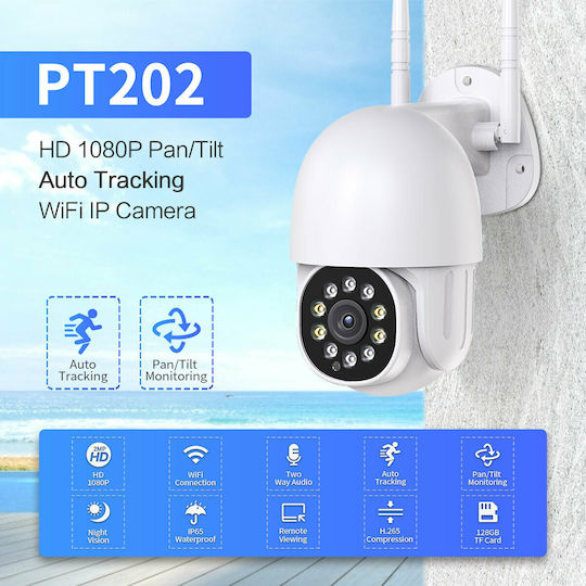 Escam PT202 IP Κάμερα Παρακολούθησης Wi-Fi Full HD 1080p Αδιάβροχη με Αμφίδρομη Επικοινωνία & ΑΙ