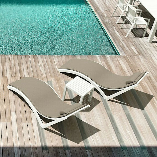 Zita Plus Αδιάβροχο Μαξιλάρι Ξαπλώστρας με Πλάτη Slim Light Brown 204x62εκ.