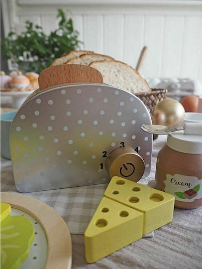 Jabadabado Children's Household Appliance Set Toaster with Breakfast Ingredients made of Wood