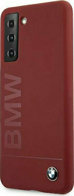 BMW Signature Logo Umschlag Rückseite Silikon Rot (Galaxy S21 5G) BMHCS21SSLBLRE