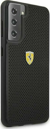 Ferrari On Track Perforated Back Cover Plastic Negru (Galaxy S21 5G)