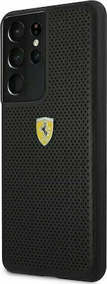 Ferrari On Track Perforated Coperta din spate Sintetic Negru (Galaxy S21 Ultra 5G) FESPEHCS21LBK