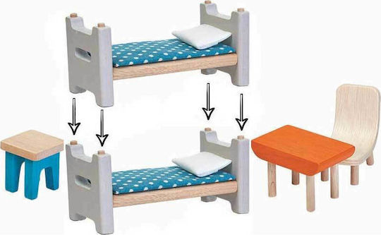Plan Toys Wooden Children's Room Furniture for Dollhouse