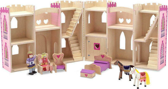 Melissa & Doug Fold & Go Princess Castle Wooden Dollhouse