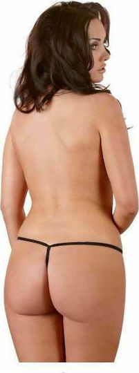 Cottelli Collection Crotchless G-string with Pearls Black