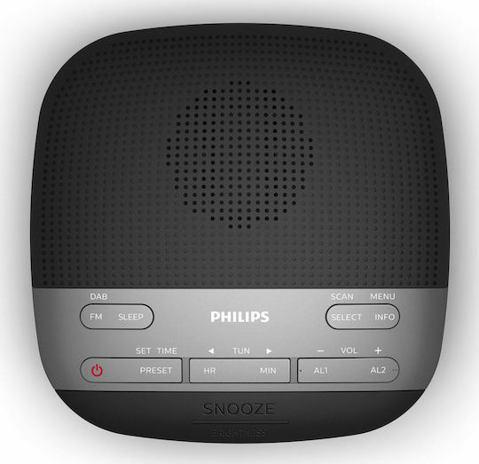 Philips Ceas De Masă Digital LCD Din Plastic Cu Ceas Deșteptător Și Radio Negru TAR3505/12