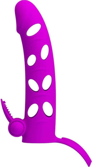 Pretty Love Penis Extension with Vibration Purple 17cm