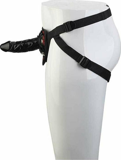 Dream Toys Blaze Deluxe Strap On Dildo Harness με Dildo 13cm σε Μαύρο Χρώμα
