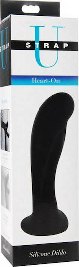XR Strap U Heart On dildo de silicon Dildo Cu ventuză Negru 15cm