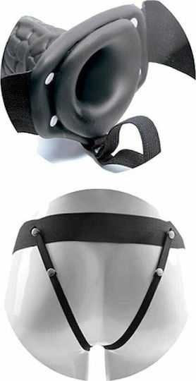 Toyz4lovers Real Rapture Air Feeling 8" Hollow Vibrating Strap On Harness with Dildo 20.5cm and Vibration in Black Color