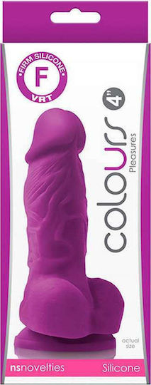 Ns Novelties Colours Pleasures Silicone Dildo Glass Dildo with Balls and Suction Cup Purple 10cm