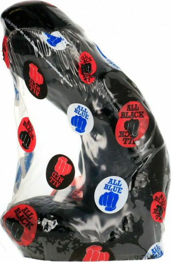 All Black Ρεαλιστικό Dildo με Όρχεις Μαύρο 15cm