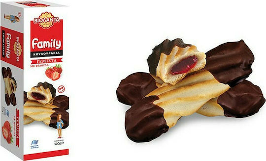 Violanta Biscuits Family With Topping & Filling Chocolate & Strawberry 1pcs 300gr