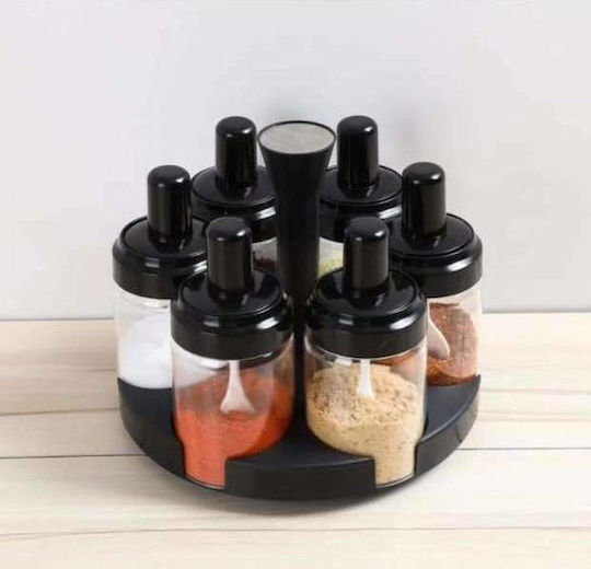 Factory Gewürzbehälter Kunststoff auf drehbarem Ständer Schwarze 6Stück 6Stück Factory Gewürzbehälter Kunststoff auf drehbarem Ständer Schwarze 6Stück 6Stück