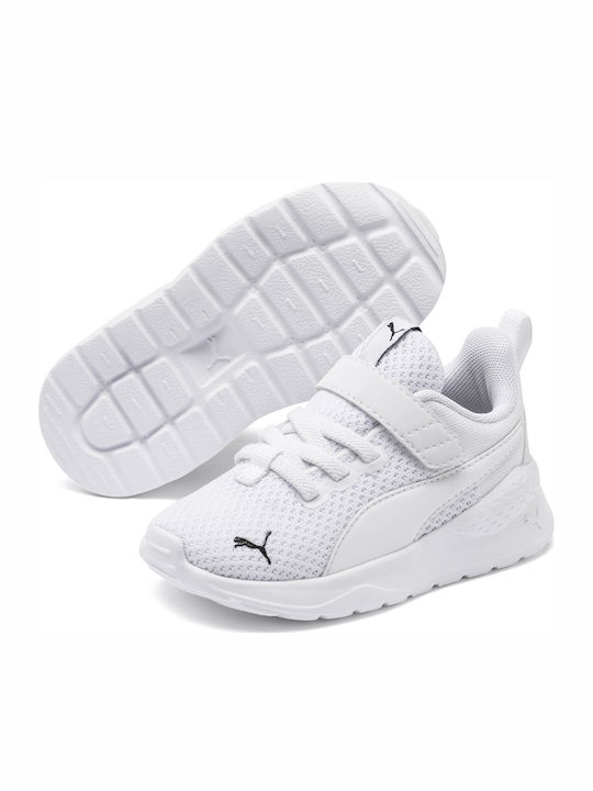 Anzarun Lite AC Kids Sports Shoes Running with Hoop & Loop Closure White