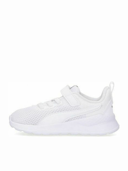 Anzarun Lite AC Kids Sports Shoes Running with Hoop & Loop Closure White