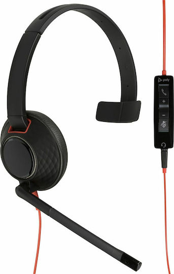 Poly Blackwire C5210 Monaural Over Ear Multimedia Headphone with Microphone 3.5mm Jack / USB-A