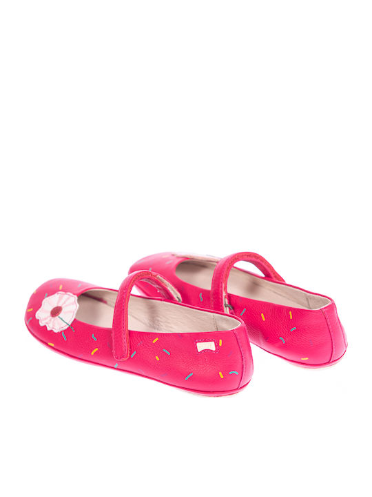 Kids Pumps & Ballerinas with Elastic Strap Leather Fuchsia Ballerinas