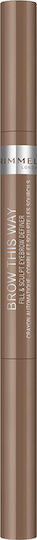 Rimmel Brow This Way 2-in-1 Fill & Sculpt Eyebrow Definer Μολύβι για Φρύδια 001 Blonde 0.25gr