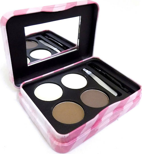 W7 Cosmetics Brow Parlour Paletă Machiaj Pentru Sprâncene Cu Highlighter În Nuanță Castanie 5gr
