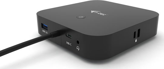 i-tec USB-C Dual Display USB-C Docking Station with DisplayPort 4K PD Ethernet and Connection for 2 Monitors Black