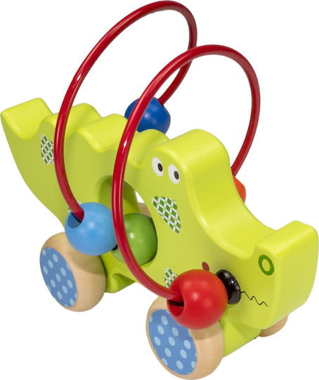 Big Jigs Избутване насам-натам Crocodile Push Along Bead Frame от дърво за 12++ месеца