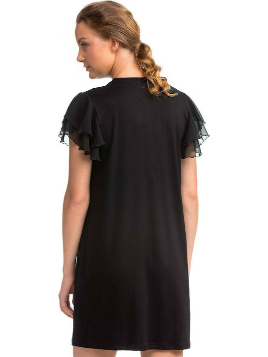 Vamp Sommer Mini Abendkleid Schwarz