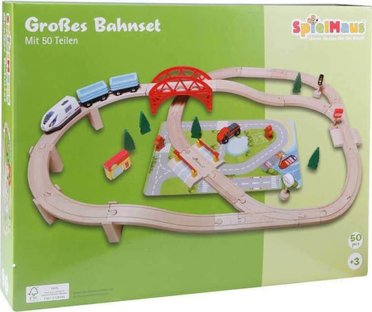 Spielmaus Set with Train made of Wood for 3++ Years