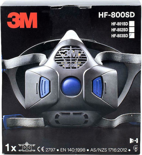 3M Mask Half Face with Replaceable Filters HF-803SD UU009620970